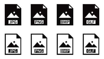 Image File Format Icon Set – JPG, PNG, SVG, PSD, AI, PDF, EPS Symbols for Web and App UI