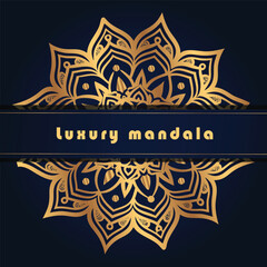 Luxury mandala background with floral ornament pattern. Hand drawn gold mandala design. Vector mandala template for decoration invitation, cards, wedding, logos, cover, brochure, flyer, banner.
