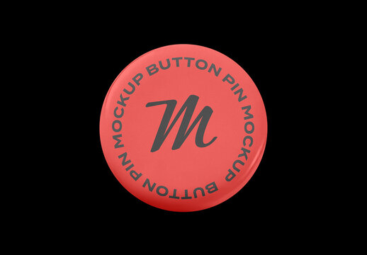 Button Pin Badge Shop Plastic Mockup Template Logo Branding Brand Identity