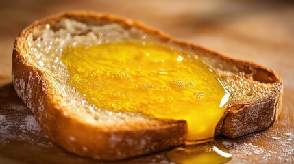 Toasted bread with runny egg yolk