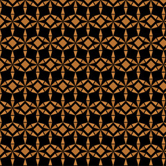 Luxury Black and Gold Kaleidoscope Star Pattern Seamless Background