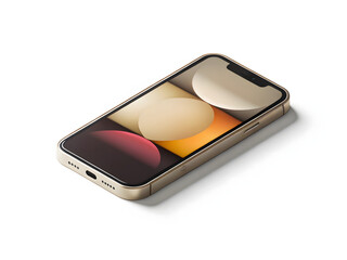 White isolated smartphone with blank screen for business communication