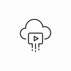 cloud system video technology icon sign vector