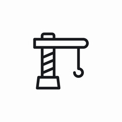 construction crane icon sign vector
