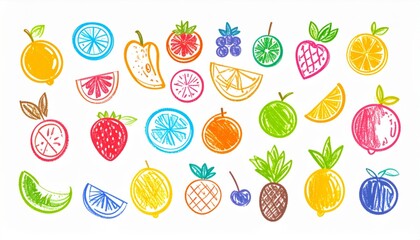 Colorful Fruit Illustration With Vibrant Colors