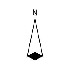Architectural north arrow and compass outline vector