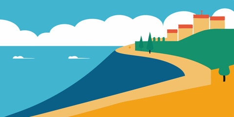 City Embankment At Seaside Beach
