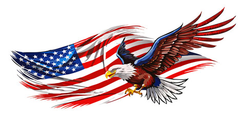 Happy 4th of July Banner Vector – USA Independence Day Design with American Flag, Fireworks, Stars, Confetti – Memorial & Veteran Day Background – Patriotic Flat Style Illustration – July 4 Art