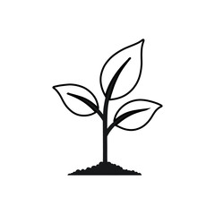 Silhouette of Plant icon Vector tree icon silhouette