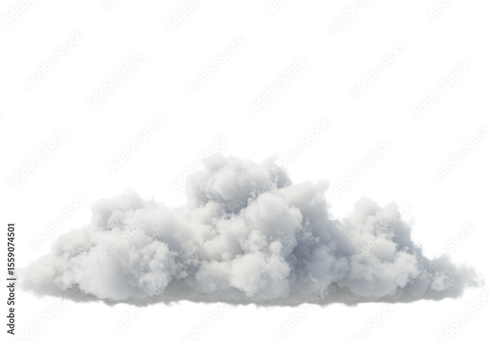 Fototapete Fluffy white cumulus clouds with intricate, highly detailed textures and soft internal shadows defining their 3D form, rendered in ultra-realistic UHD photograph style, against a pristine bright