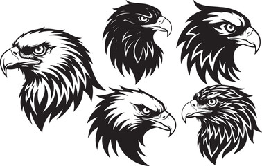 Eagle head silhouette vector illustration