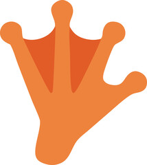 Obraz premium Orange webbed foot illustration showcasing amphibian adaptation and unique animal anatomy, perfect for educational content and nature themes.