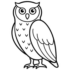 Snowy Owl Line Art Vector