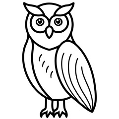 Snowy Owl Line Art Vector