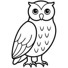Snowy Owl Line Art Vector