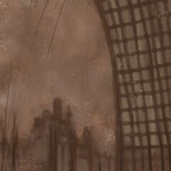 Abstract image for printing. Picture for modern interiors. The picture is painted by hand on a tablet.