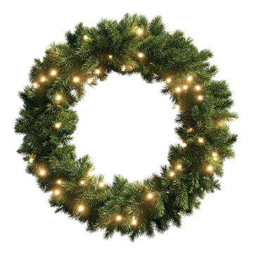 Illuminated Christmas Wreath with Warm White Lights