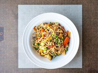 Asian vegetarian wok with vegetables in Mechelen, Antwerp Province, Belgium
