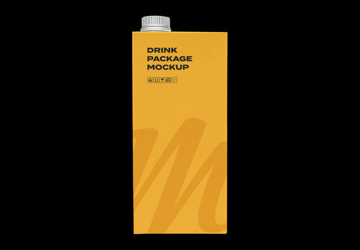 Drink Water Juice Milk Pack Package Box Shop Plastic Mockup Template Packaging Branding Brand Identity