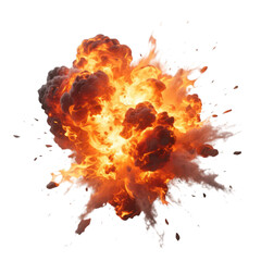 Realistic explosion isolated on a transparent background, PNG