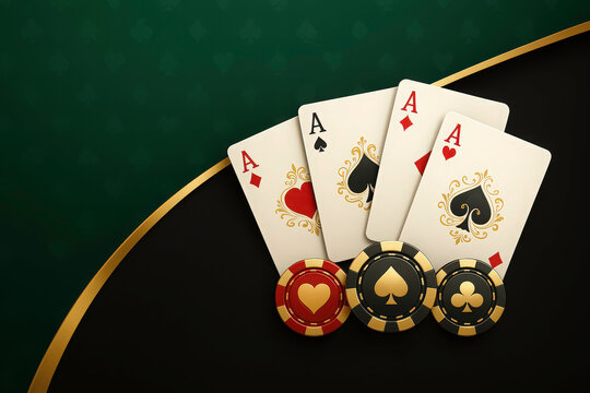 An elegant and thematic casino game banner combining modern design elements with classic card motifs