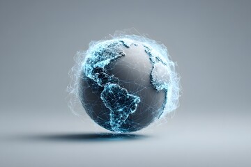 Global network connection digital world technology earth communication data