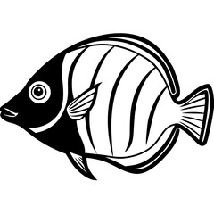 Tropical Yellow Tang Minimal Vector Style