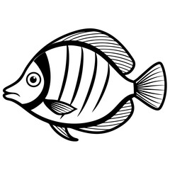 Tropical Yellow Tang Minimal Vector Style