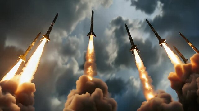 Rockets flying, war attack