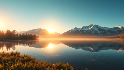 Naklejka premium Stunning Mountain Sunrise