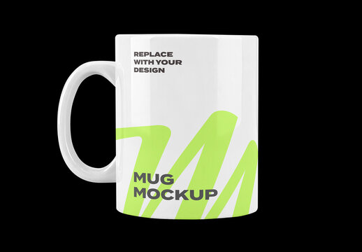 Mug Enamel Cup Ceramic Tea Glossy Coffee Home Mockup Template Packaging Branding Brand Identity