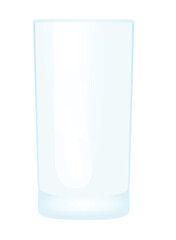Empty juice glass on white background, vector	