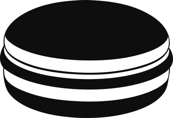 Clean Geometric Vector of a Perfect Macaron