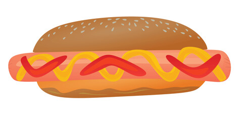 Hot dog isolated. vector illustration	