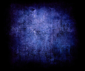 Fototapeta premium Dark blue grunge scratched background, old wall, scary texture