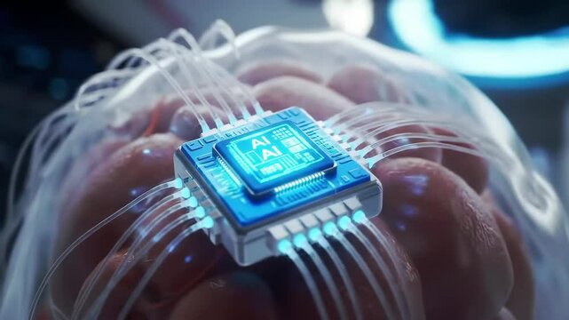 Subdermal AI Chip Sync with Brainwaves