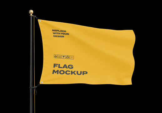 Flag Promo Advertising Outdoor Mockup Template Packaging Branding Brand Identity