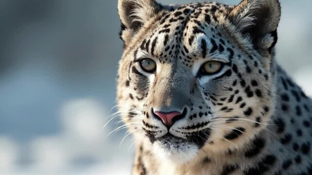 Majestic Snow Leopard 4K Stock Video