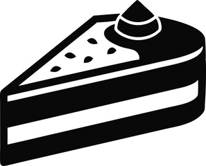 Decadent Chocolate Cake Slice Illustration