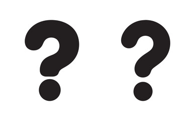 Black Question Mark Vector Icon set on White Background