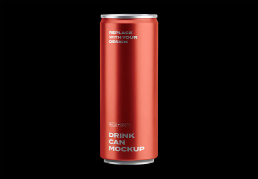 Metallic Drink Can Beer Coffee Drink Energetic Bevarage Juice Soft Soda Pack Package Box Shop Plastic Mockup Template Packaging Branding Brand Identity