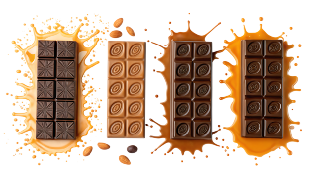 Chocolate bar with yummy caramel PNG Image