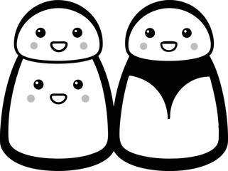 Cartoon Salt and Pepper Shaker Characters with Faces