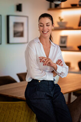 Portrait of beautiful woman at home