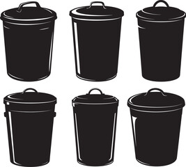 Trash can silhouette vector illustration