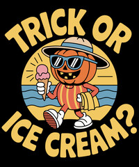 Summerween Pumpkin Beach Vacation Halloween Funny