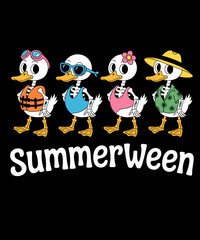 Obraz premium Summerween Funny Halloween Skeleton Goose