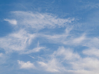 Blue sky and white clouds background for mindfulness and peace
