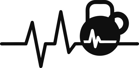 Kettlebell Integrated into a Heart Silhouette