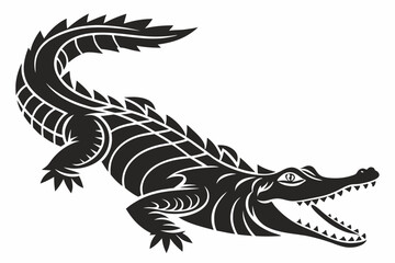 alligator sihouette black vector